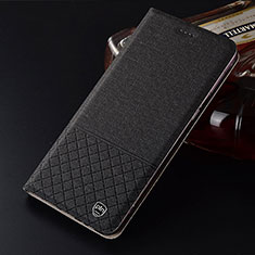 Coque Clapet Portefeuille Livre Tissu H12P pour Xiaomi Poco F3 5G Noir