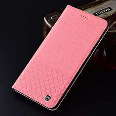 Coque Clapet Portefeuille Livre Tissu H12P pour Xiaomi Poco M5 4G Rose