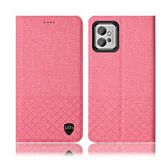 Coque Clapet Portefeuille Livre Tissu H13P pour Motorola Moto G32 Rose