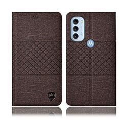 Coque Clapet Portefeuille Livre Tissu H13P pour Motorola Moto G71 5G Marron