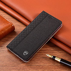 Coque Clapet Portefeuille Livre Tissu H13P pour OnePlus Ace 2 Pro 5G Noir