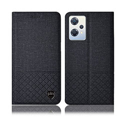 Coque Clapet Portefeuille Livre Tissu H13P pour OnePlus Nord CE 2 Lite 5G Noir