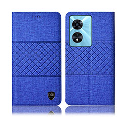 Coque Clapet Portefeuille Livre Tissu H13P pour Oppo A1 Pro 5G Bleu