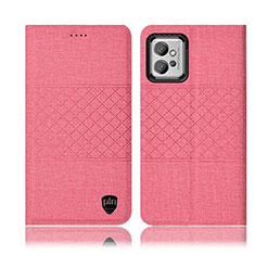 Coque Clapet Portefeuille Livre Tissu H14P pour Motorola Moto G32 Rose