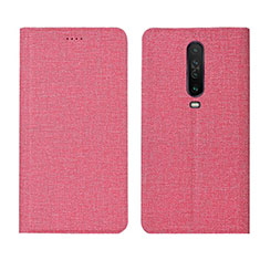 Coque Clapet Portefeuille Livre Tissu L01 pour Xiaomi Redmi K30 4G Rose