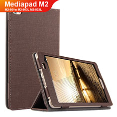 Coque Clapet Portefeuille Livre Tissu pour Huawei Mediapad M2 8 M2-801w M2-803L M2-802L Marron