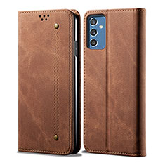 Coque Clapet Portefeuille Livre Tissu pour Samsung Galaxy A13 5G Marron