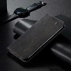 Coque Clapet Portefeuille Livre Tissu pour Samsung Galaxy A31 Noir