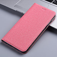 Coque Clapet Portefeuille Livre Tissu pour Samsung Galaxy Note 10 Lite Rose