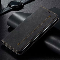 Coque Clapet Portefeuille Livre Tissu pour Vivo S1 Pro Noir