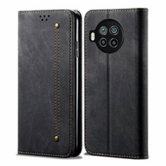 Coque Clapet Portefeuille Livre Tissu pour Xiaomi Mi 10i 5G Noir