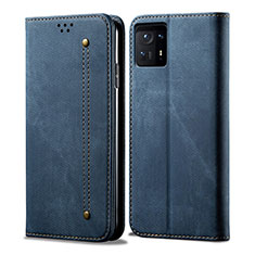 Coque Clapet Portefeuille Livre Tissu pour Xiaomi Mi Mix 4 5G Bleu