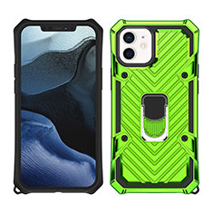 Coque Contour Silicone et Plastique Housse Etui Mat avec Aimant Magnetique Support A01 pour Apple iPhone 12 Mini Pastel Vert