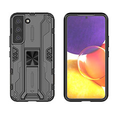 Coque Contour Silicone et Plastique Housse Etui Mat avec Aimant Magnetique Support A03 pour Samsung Galaxy S21 Plus 5G Noir