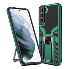 Coque Contour Silicone et Plastique Housse Etui Mat avec Aimant Magnetique Support A05 pour Samsung Galaxy S22 Plus 5G Vert