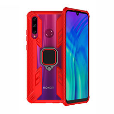 Coque Contour Silicone et Plastique Housse Etui Mat avec Aimant Magnetique Support H02 pour Huawei P Smart+ Plus (2019) Rouge