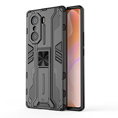 Coque Contour Silicone et Plastique Housse Etui Mat avec Aimant Magnetique Support KC1 pour Huawei Honor 60 Pro 5G Noir