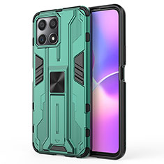 Coque Contour Silicone et Plastique Housse Etui Mat avec Aimant Magnetique Support KC1 pour Huawei Honor X30i Vert