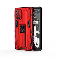 Coque Contour Silicone et Plastique Housse Etui Mat avec Aimant Magnetique Support KC1 pour Realme GT Neo 2T 5G Rouge