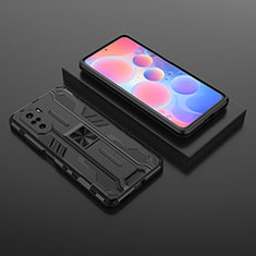 Coque Contour Silicone et Plastique Housse Etui Mat avec Aimant Magnetique Support KC1 pour Xiaomi Mi 11i 5G Noir