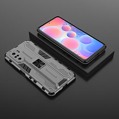 Coque Contour Silicone et Plastique Housse Etui Mat avec Aimant Magnetique Support KC1 pour Xiaomi Mi 11X 5G Gris