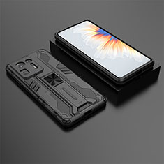 Coque Contour Silicone et Plastique Housse Etui Mat avec Aimant Magnetique Support KC1 pour Xiaomi Mi Mix 4 5G Noir