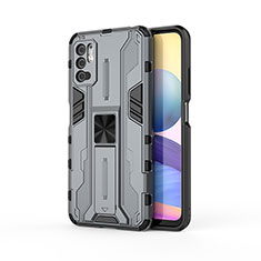 Coque Contour Silicone et Plastique Housse Etui Mat avec Aimant Magnetique Support KC1 pour Xiaomi POCO M3 Pro 5G Gris