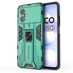 Coque Contour Silicone et Plastique Housse Etui Mat avec Aimant Magnetique Support KC1 pour Xiaomi Redmi Note 11R 5G Vert