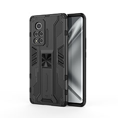 Coque Contour Silicone et Plastique Housse Etui Mat avec Aimant Magnetique Support KC2 pour Huawei Honor V40 5G Noir