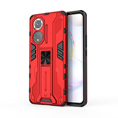 Coque Contour Silicone et Plastique Housse Etui Mat avec Aimant Magnetique Support KC2 pour Huawei Nova 9 Rouge