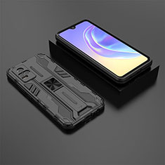 Coque Contour Silicone et Plastique Housse Etui Mat avec Aimant Magnetique Support KC2 pour Vivo Y73 (2021) Noir