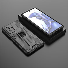 Coque Contour Silicone et Plastique Housse Etui Mat avec Aimant Magnetique Support KC2 pour Xiaomi Mi 11T 5G Noir