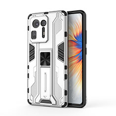 Coque Contour Silicone et Plastique Housse Etui Mat avec Aimant Magnetique Support KC2 pour Xiaomi Mi Mix 4 5G Blanc