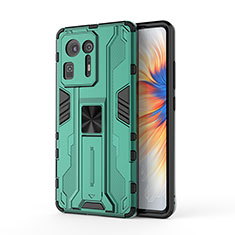 Coque Contour Silicone et Plastique Housse Etui Mat avec Aimant Magnetique Support KC2 pour Xiaomi Mi Mix 4 5G Vert