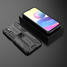 Coque Contour Silicone et Plastique Housse Etui Mat avec Aimant Magnetique Support KC2 pour Xiaomi POCO M3 Pro 5G Noir