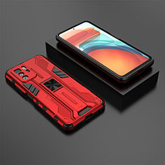 Coque Contour Silicone et Plastique Housse Etui Mat avec Aimant Magnetique Support KC2 pour Xiaomi Poco X3 GT 5G Rouge