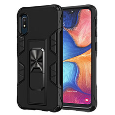 Coque Contour Silicone et Plastique Housse Etui Mat avec Aimant Magnetique Support MQ1 pour Samsung Galaxy A10e Noir