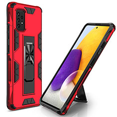 Coque Contour Silicone et Plastique Housse Etui Mat avec Aimant Magnetique Support MQ1 pour Samsung Galaxy A52 4G Rouge