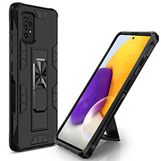 Coque Contour Silicone et Plastique Housse Etui Mat avec Aimant Magnetique Support MQ1 pour Samsung Galaxy A52s 5G Noir