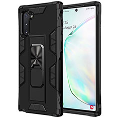 Coque Contour Silicone et Plastique Housse Etui Mat avec Aimant Magnetique Support MQ1 pour Samsung Galaxy Note 10 5G Noir