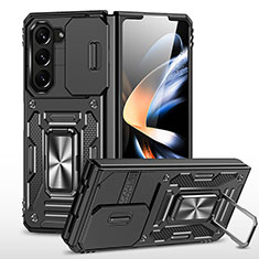 Coque Contour Silicone et Plastique Housse Etui Mat avec Aimant Magnetique Support MQ1 pour Samsung Galaxy Z Fold5 5G Noir