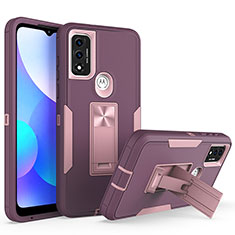 Coque Contour Silicone et Plastique Housse Etui Mat avec Aimant Magnetique Support pour Motorola Moto G Pure Violet