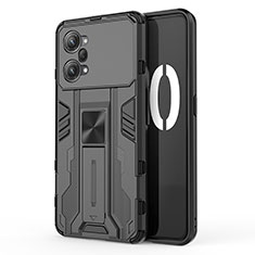 Coque Contour Silicone et Plastique Housse Etui Mat avec Aimant Magnetique Support pour Oppo K10 Pro 5G Noir