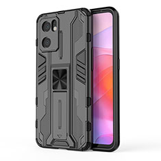 Coque Contour Silicone et Plastique Housse Etui Mat avec Aimant Magnetique Support pour Oppo Reno7 SE 5G Noir