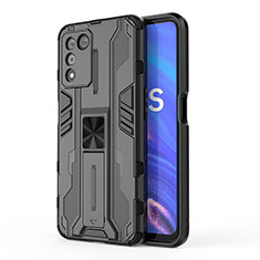 Coque Contour Silicone et Plastique Housse Etui Mat avec Aimant Magnetique Support pour Realme 9 SE 5G Noir