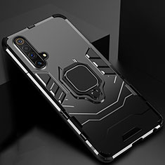 Coque Contour Silicone et Plastique Housse Etui Mat avec Aimant Magnetique Support pour Realme X50m 5G Noir