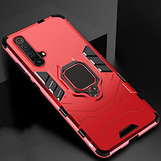 Coque Contour Silicone et Plastique Housse Etui Mat avec Aimant Magnetique Support pour Realme X50t 5G Rouge