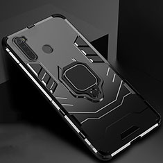 Coque Contour Silicone et Plastique Housse Etui Mat avec Aimant Magnetique Support pour Xiaomi Redmi Note 8 Noir