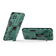 Coque Contour Silicone et Plastique Housse Etui Mat avec Aimant Magnetique Support T01 pour Samsung Galaxy A22 5G Vert