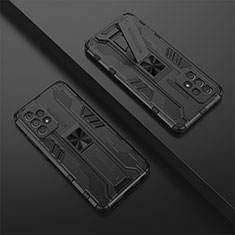 Coque Contour Silicone et Plastique Housse Etui Mat avec Aimant Magnetique Support T01 pour Samsung Galaxy A52 5G Noir